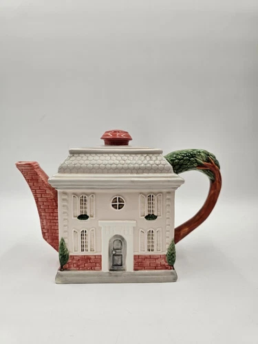 Fitz and Floyd Vintage Chateau teapot 1986 Ceramic Tree Handle - Picture 3 of 18