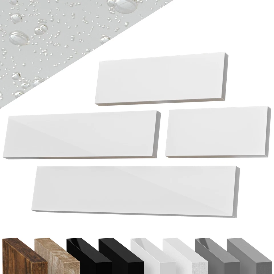 Etagère murale flottante MDF robuste effet flottant support de fixation inclus - Photo 1/4