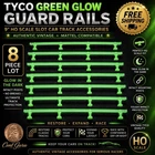 Tyco Green Glow Guard Rails 9" HO Scale Slot Car Track Guardrails Mattel 8pc Lot