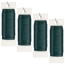 Aisoso 4 Pack Floral Wire, 131 Yards Paddle Wire 22 Gauge Florist Wire Green ...