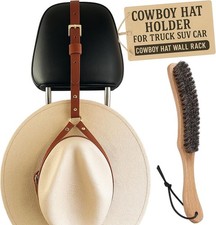 Cowboy Hat Rack for Pickup Truck Car Genuine Buffalo Leather Strap 8