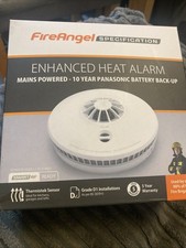 FireAngel HM-SN-1 Heat Alarm Mains Powered with 10 Year Lithium Battery Back Up