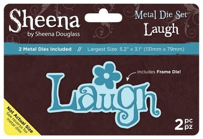 Sheena von Crafter's Companion: Worte: 2-teiliges Metall-Stanzschablonen-Set: ''Lachen''