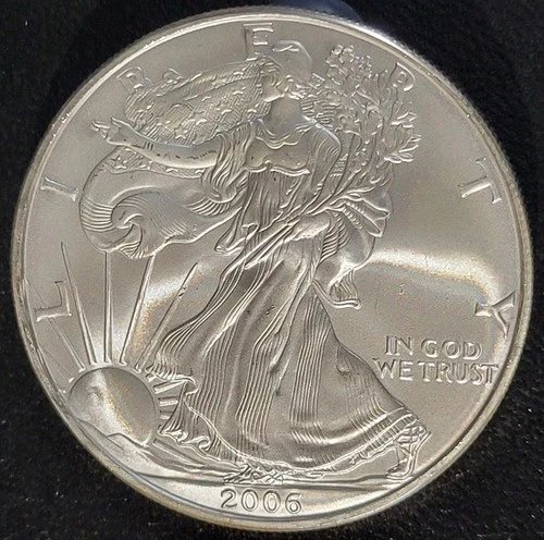 2006 American Silver Eagle $1 Dollar 1 Oz 999 Silver Coin, Uncirculated, In Case