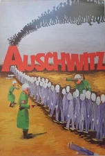 AUSCHWITZ JEWISH POSTER BY JOSEPH BAU HOLOCAUST SCHINDLER'S LIST SURVIVOR