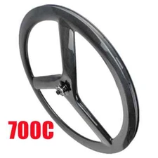 700C Carbon Tri Spokes Road Bicycle Wheelset 20mm Width 50MM Depth Disc Brake