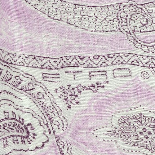 ETRO Stole 74% linen 26% Silk Paisley purple size 60.6in×25.1in Used in Japan - Picture 8 of 9