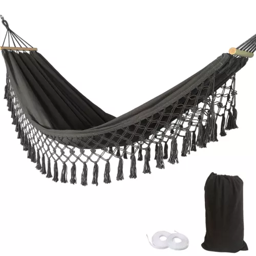 Boho Hammock Camping Hammock Outdoor Hanging Swing Sleeping Garden Patio US - Picture 12 of 31