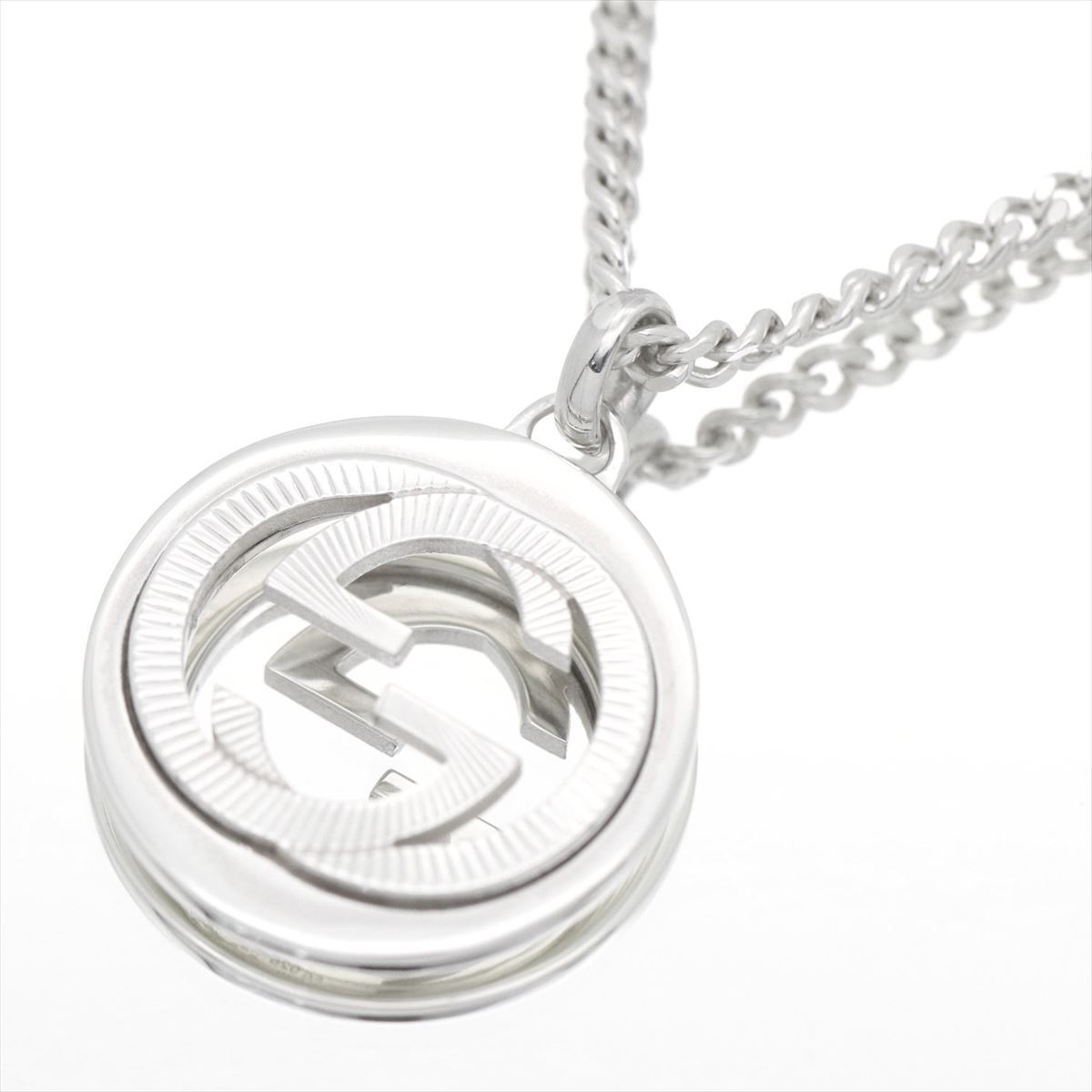 Gucci Necklace Interlocking G Circle Pendant Silv… - image 1