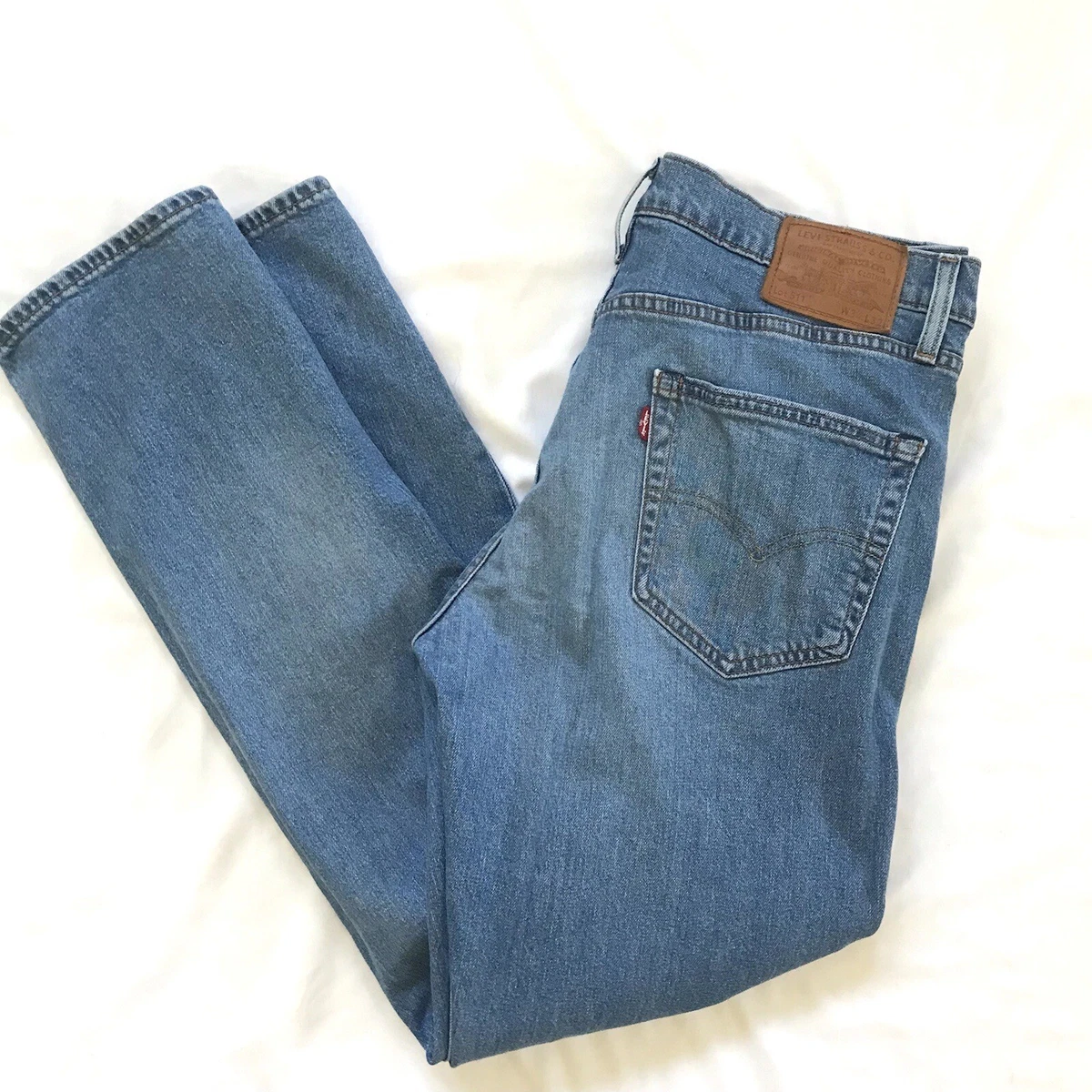 RARE Levi s Premium 511 Big E Slim Fit Straight Lighter Wash Jeans