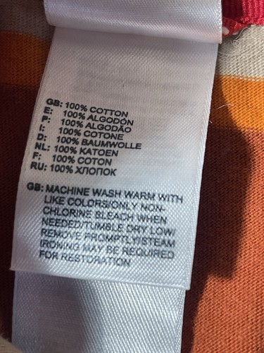 The North Face Polo Shirt Men Size Large Orange Stripe Collared - Picture 6 of 7