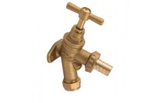 Outside Garden Tap With Built In 15mm Wall Plate Elbow and Double Check Valve