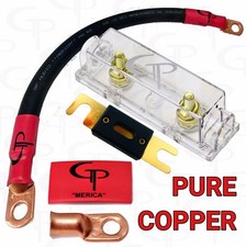 250 AMP ANL Fuse Holder INLINE Block BATTERY INSTALL KIT 1/0 AWG GAUGE COPPER BR