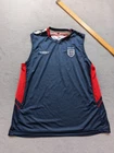 Umbro England Training Blue Shirt Tank Top Pre Match Warm up Mens size XXL