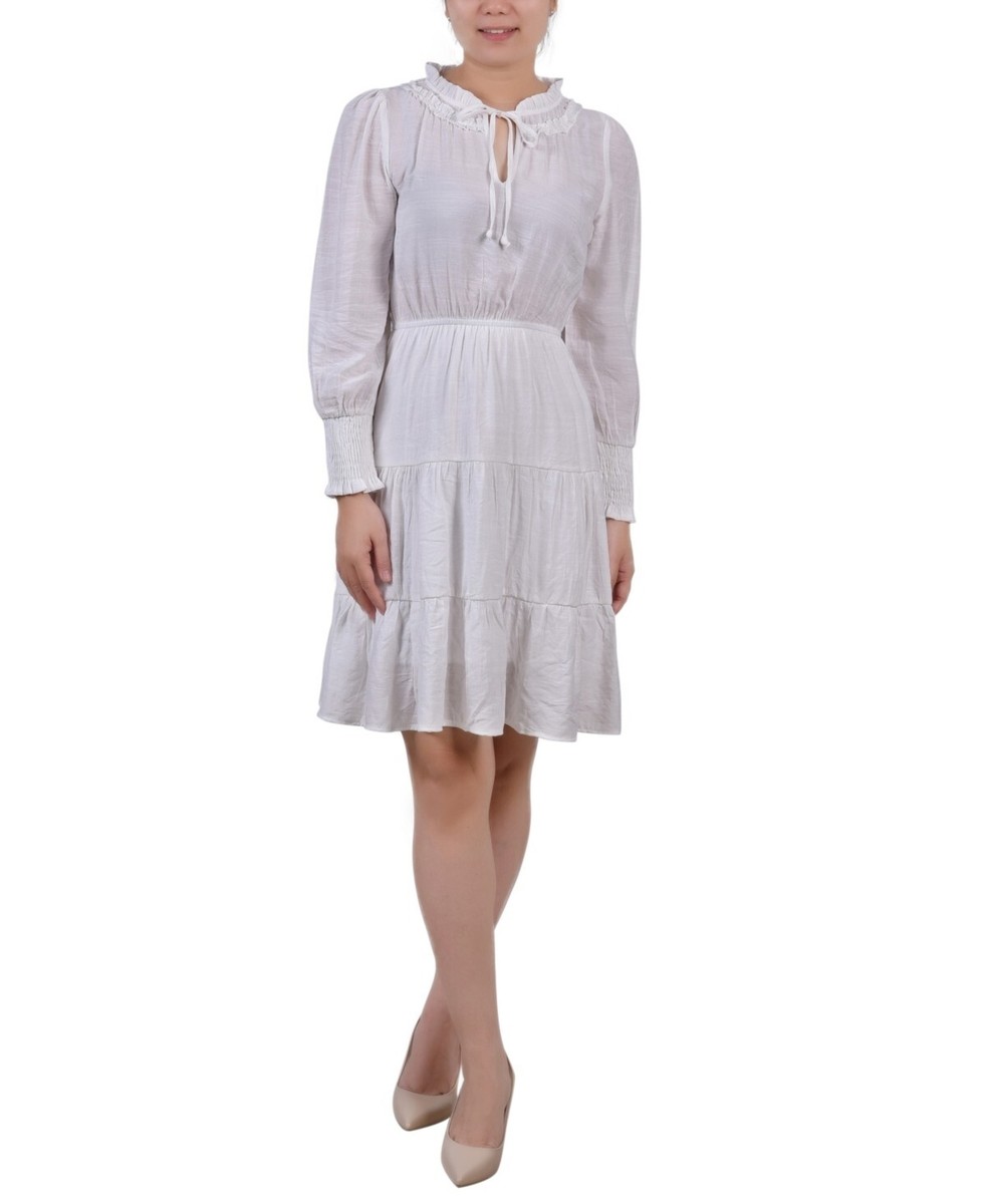 silver bridesmaid dresses long sleeve Silver Chiffon A-line Lace Appliqued Bridesmaid Dresses With Slit, MBD246