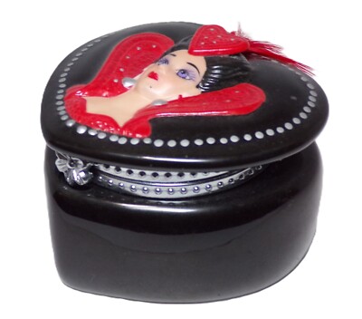 Queen of Hearts Barbie Porcelain Trinket Box 1995 Bob Mackie Enesco 050125WT2