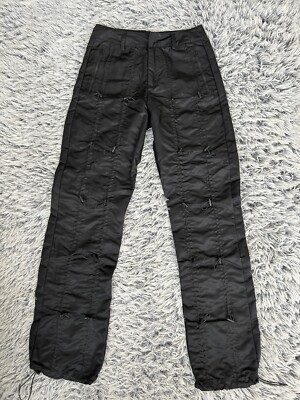 Jaded London Pants Mens Small Black Parachute Cargo Toggle Ruched Baggy Y2K