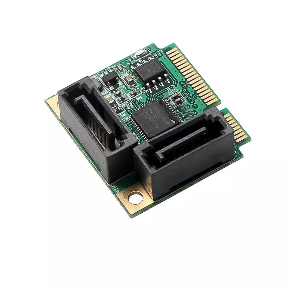 SATA 6G 2-Port Mini PCI Express Controller Card PCI-E To SATA3.0 Cable - Image 3 of 4