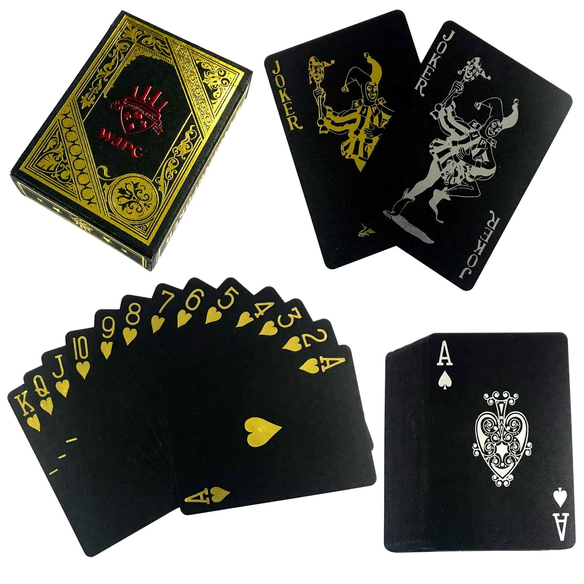 CJMUQHEHH Carte da gioco in plastica impermeabile, 2 mazzi rossi e blu, ideali per poker, doppia testa, romme e altri giochi di carte, durevoli e potenti carte da gioco