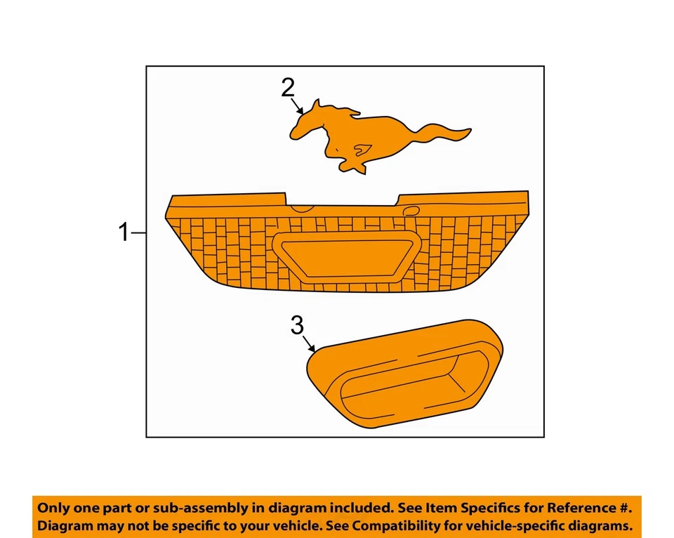 Used Front Grille fits: 2003 Ford Mustang Base V6 Front Grade A - Image 3 of 4
