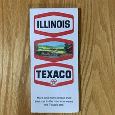 Texaco Map Illinois Chicago Aurora Joliet 1970 Gas Oil Advertising Street
