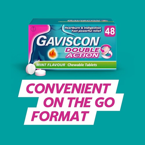 Gaviscon Double Action Mint Flavour Chewable 48 Tablets - Picture 5 of 8