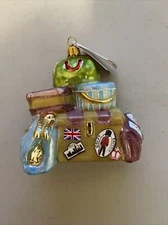 NWT Landmark Creations Luggage Christmas Ornament