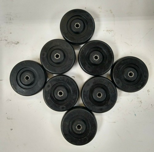 WAGNER 2.5" BLACK RUBBER WHEELS (LOT OF 8)