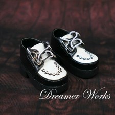1/4 1/3 Uncle BJD Boy Doll Shoes PUNK Racing Style Board Shoes Black White DOD