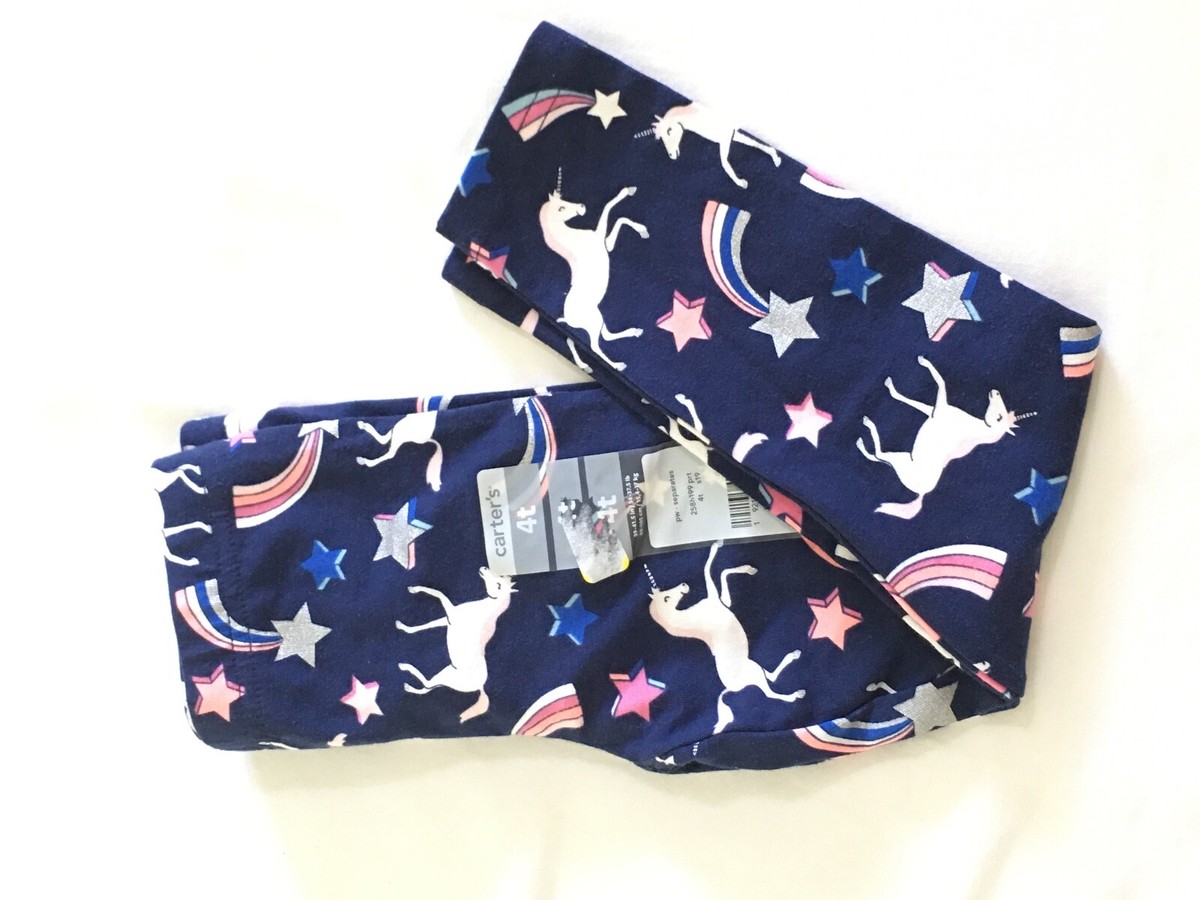 NWT Carter's Navy Blue Unicorn Leggings Girls Many Sizes