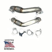 Heavy-Duty Upgraded T304 Up Pipes W/ Gaskets for 6.6L 01-16 GMC Chevy Duramax