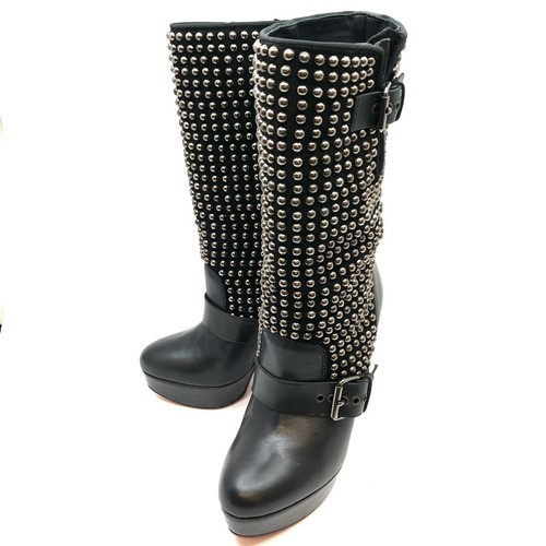 Christian Louboutin Leather Studs Boots 36 Black Authentic Women Used from  Japan | eBay