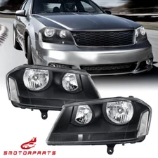 Pair Black Housing Clear Corner Headlights For 2008-2014 Dodge Avenger