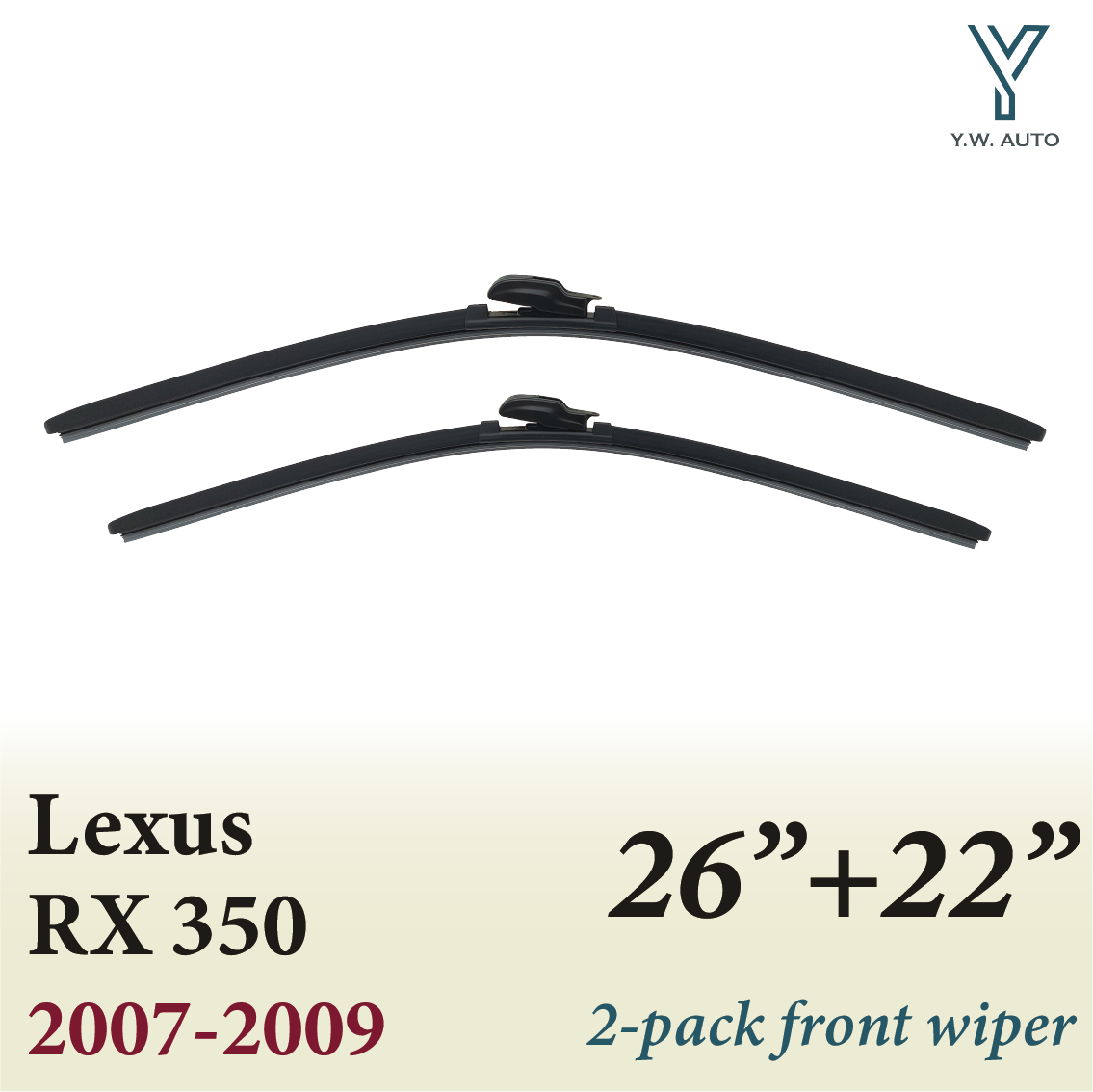 For Lexus RX RX350 0709 Front Wiper Blades 26"+22" 1 Pair Wiper Blades