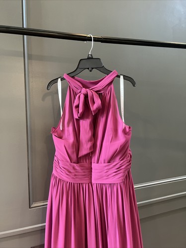 Azazie Iman A-line Ruched Chiffon Floor Length Bridesmaid Dress In Orchid Sz A16 - 第 3/5 張圖片
