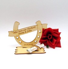Geldgeschenk Hufeisen Banner Personalisiert zur Hochzeit, Verlobung, Geschenk