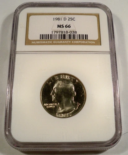 1981-D NGC MS66 WASHINGTON QUARTER 25c MS 66