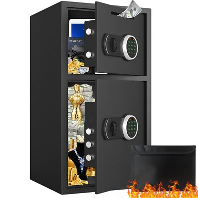 #ad #ad 6.0 Cub Extra Large Home Safe Box with Fireproof Waterproof Bag with Drop Slot $179.99