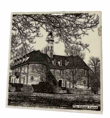 Ceramic Art Tile 6''x6'' The Colonial Capitol Trivet