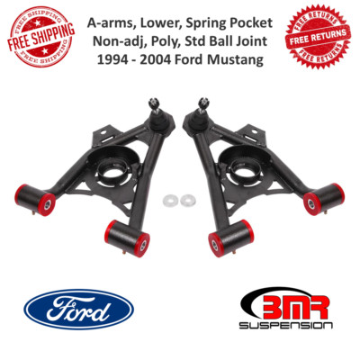 BMR Lower Non-Adj Control A-Arms Coilover Std Ball Joint Black For Ford Mustang