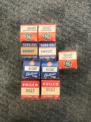 GE + Philco Vacuum Tubes Lot of 9 NOS? *Some could be used* Ships from USA