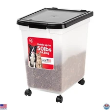 IRIS USA WeatherPro Airtight Dog Food Storage Container, Up to 50 lbs, Removable