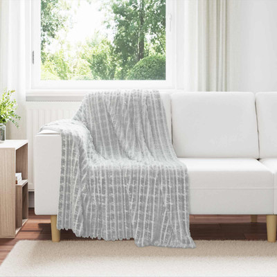 Wohndecke grau 150x130cm Fleece leicht robust tragbar kuschelig Wohndeko