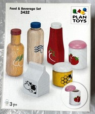 Plan Toys - play kitchen Wooden Food  Beverage Playset 3432 - brand new/unused