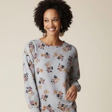New Matilda Jane Moments with you Perfectly Cozy Tunic Sweatshirt XL Gray Floral