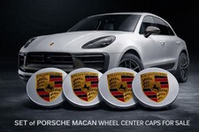 4x Porsche MACAN Nabendeckel Felgendeckel Silber 65mm 95B.601.150A