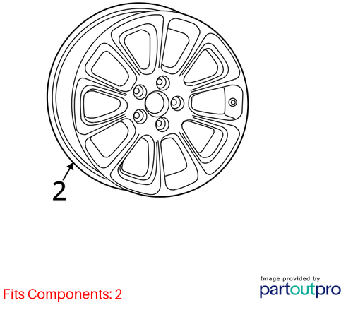 Rim Wheel 17x7-1/2 Alloy 5 Double Spoke Dark Gray Fits 13-16 DART 1189450 - Picture 6 of 24