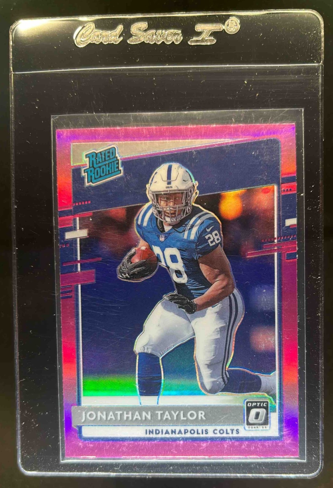 2020 Donruss Optic Jonathan Taylor Pink Prizm Rookie RC #167 Colts
