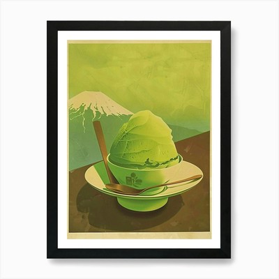 Matcha Eis Mid Century Modern gerahmtes Wandbild Poster Leinwanddruck Bild