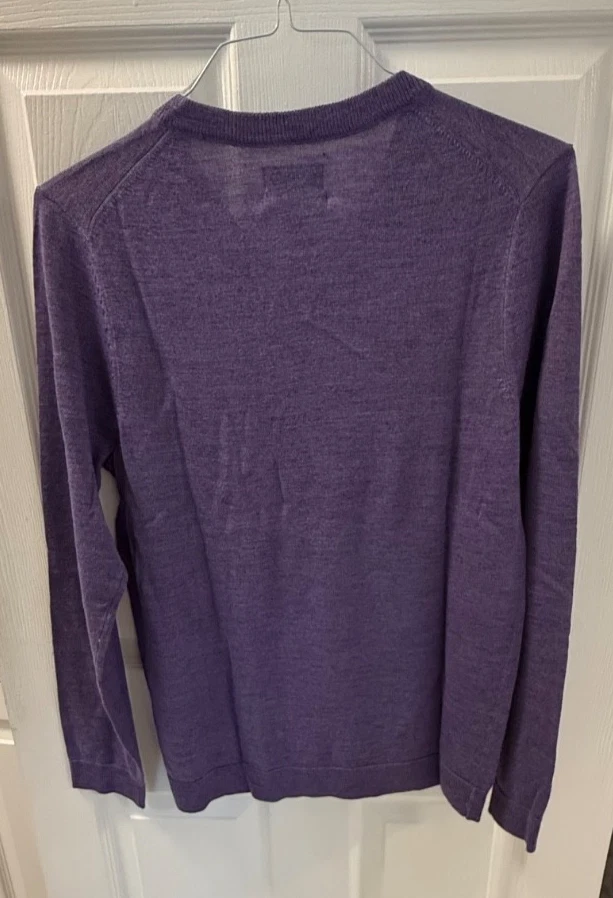 APT.9 V-neck Seriously Soft Merino Sweater Men Purple Small NEW - Image 4 of 4